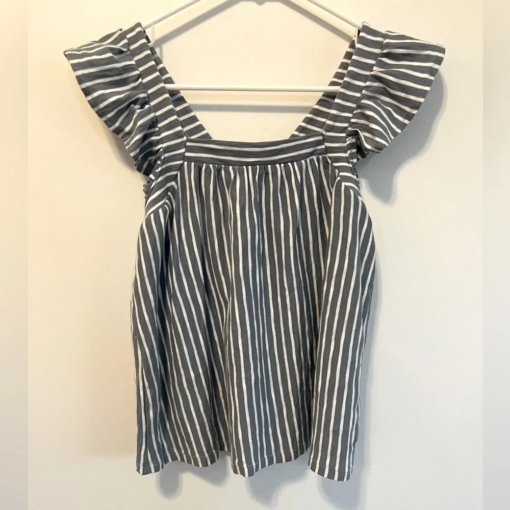 NWOT Lauren Conrad Blue and White Striped Top Size XS - Picture 2 of 6
